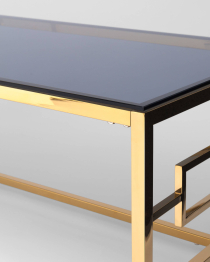 Журнальный стол БРУКЛИН 120х60 (Стекло smoke/Сталь золото)