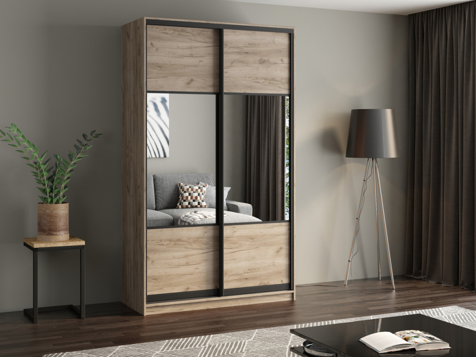 Шкафы-купе, Шкаф купе 2-х дверный АЙСБЕРГ  ЛОФТ 120 комбинированный