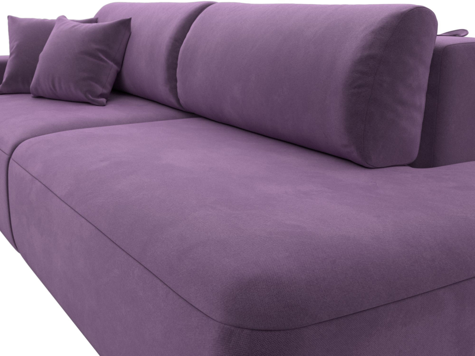 Диваны еврокнижки, Диван прямой Лига-036 Модерн подлокотник слева, микровельвет