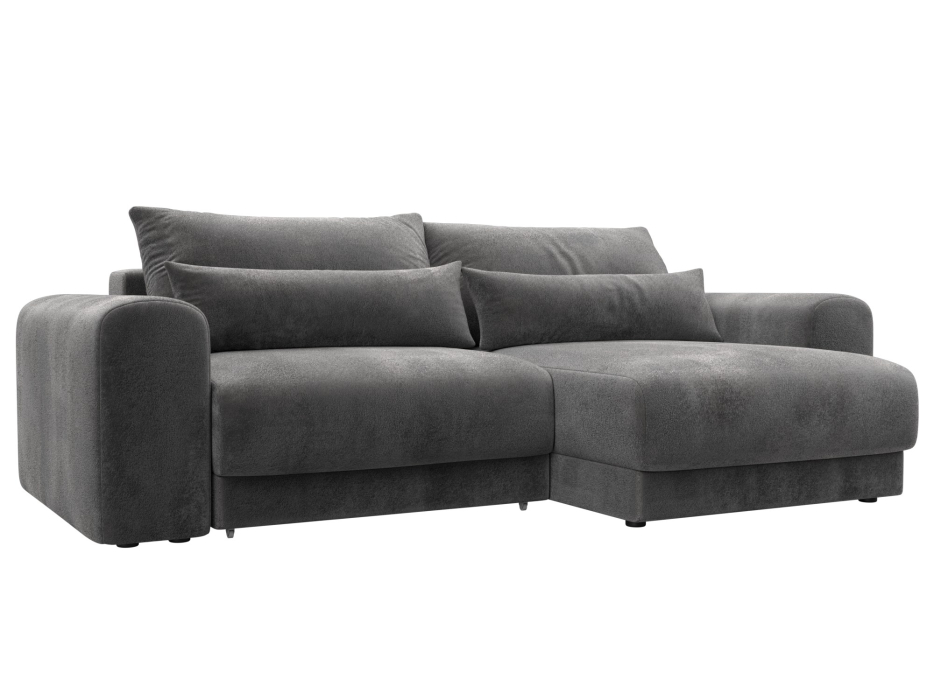 Диваны угловые в гостиную, Диван угловой Лига-056 НПБ угол универсальный, велюр TOWER