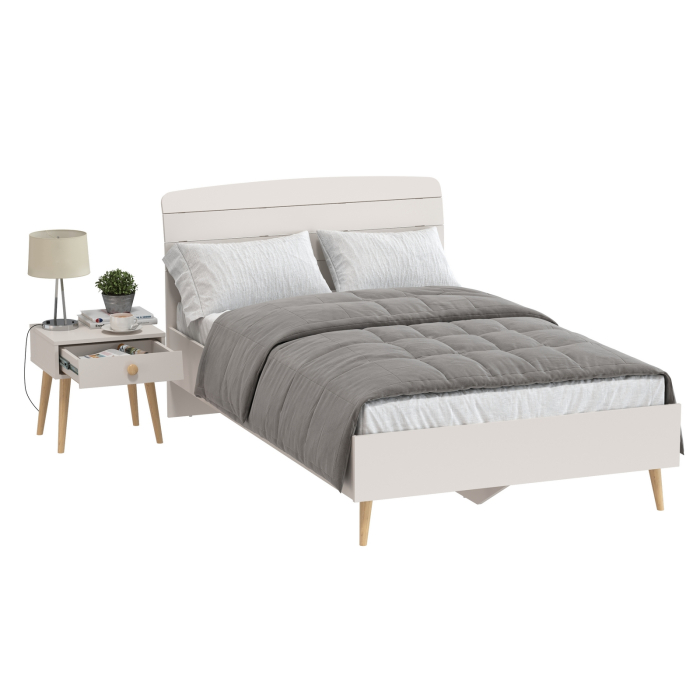 Спальные гарнитуры, Полутораспальная кровать Афина 1200 с тумбой прикроватной