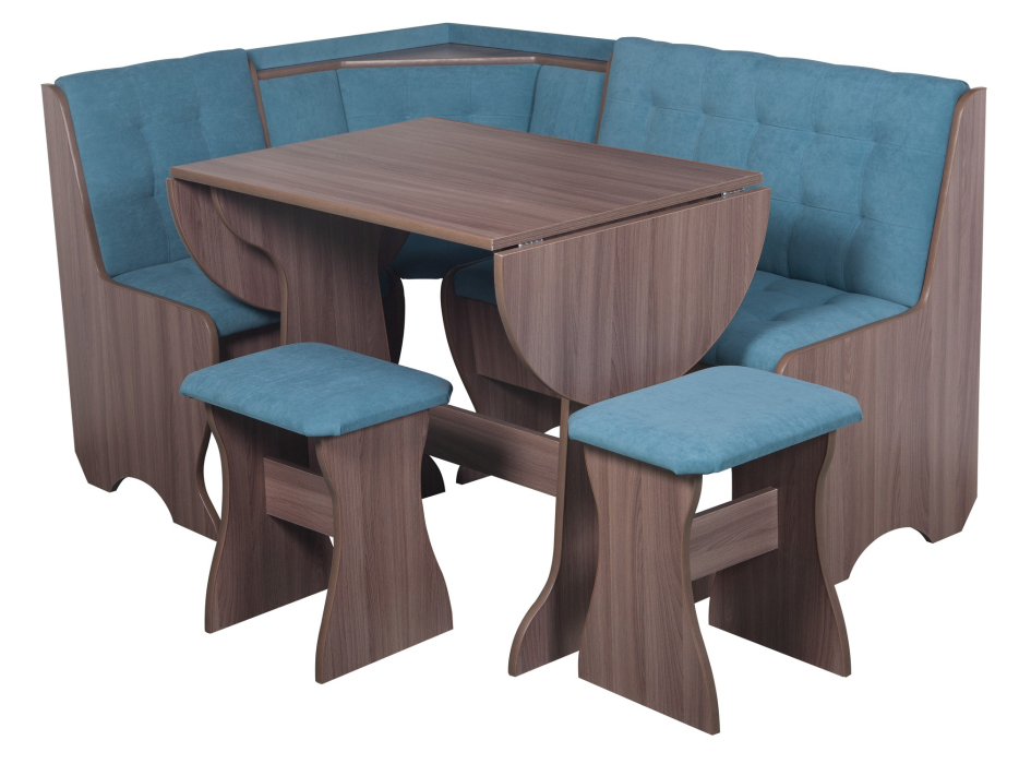 Кухонные уголки, Кухонный уголок Стиль 1Л (со столом СТ-2У) Ясень шимо темный / велюр