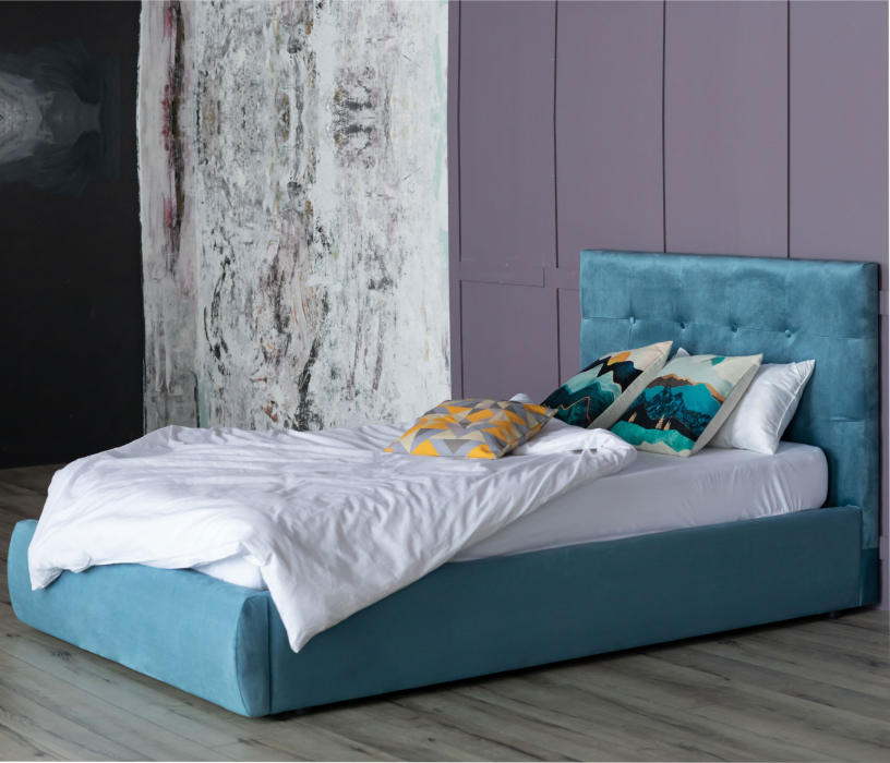 Мягкая кровать, Мягкая кровать Selesta 1200 с подъемным механизмом с матрасом PROMO B COCOS