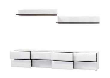 Большая ТВ-тумба Сидней с двумя навесными полочками