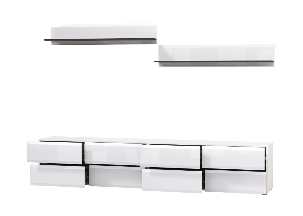 ТВ-тумбы, Большая ТВ-тумба Сидней с двумя навесными полочками