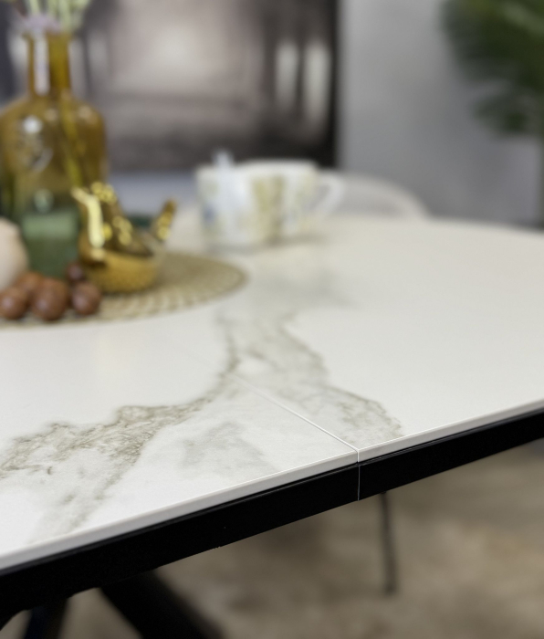 Обеденные столы, Стол Kenner DO1300 раздвижной, керамика, опоры черные