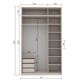 Шкаф Мика с антресолью 1500
