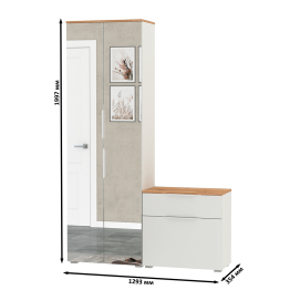 Шкаф для одежды с зеркальными дверками и обувница Октава.