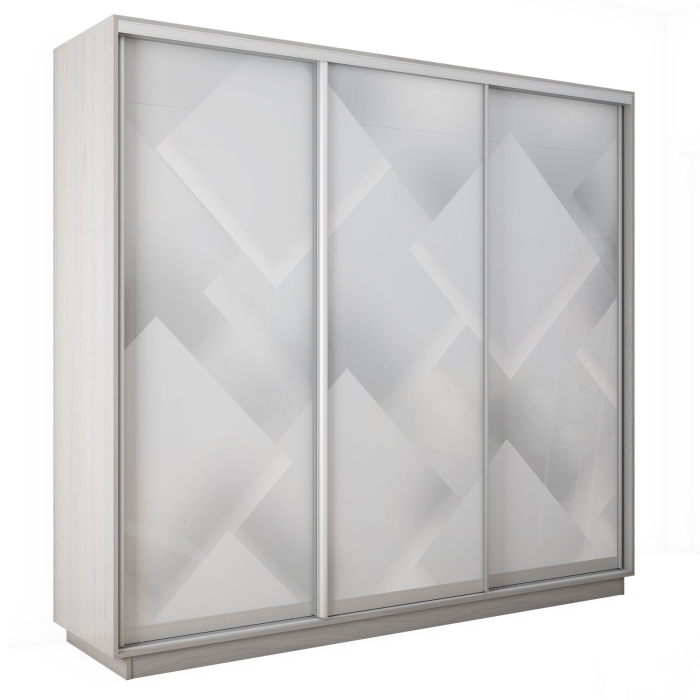Шкафы-купе 3-х дверные, Шкаф-купе Экспресс 3-х дверный Фотопечать Квадрат Стекла 240х45х240