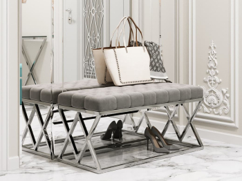 Банкетка-скамейка STOOL GROUP ИНСИГНИЯ (Сталь серебро)