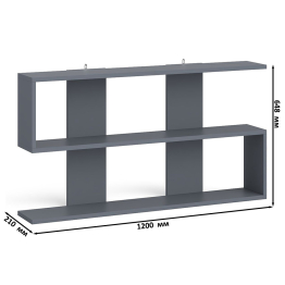 Комод высокий Мори пять выдвижных ящиков со столом для работы на 1200 и навесной полкой 1200