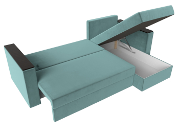 Диван угловой Атланта без стола универсальный угол, велюр