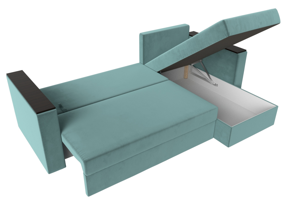 Диваны угловые в гостиную, Диван угловой Атланта без стола универсальный угол, велюр