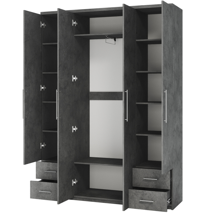 Для одежды, Шкаф четырехдверный Мелодия МКЯ2-43 160х45