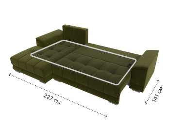 Угловой диван НордСтар левый угол, микровельвет
