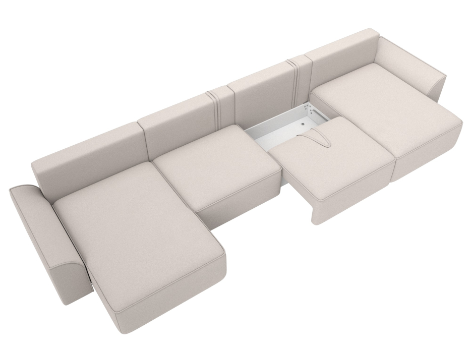 Диваны прямые со спальным местом, Диван п-образный Лига-048 НПБ лонг, замша JOLY