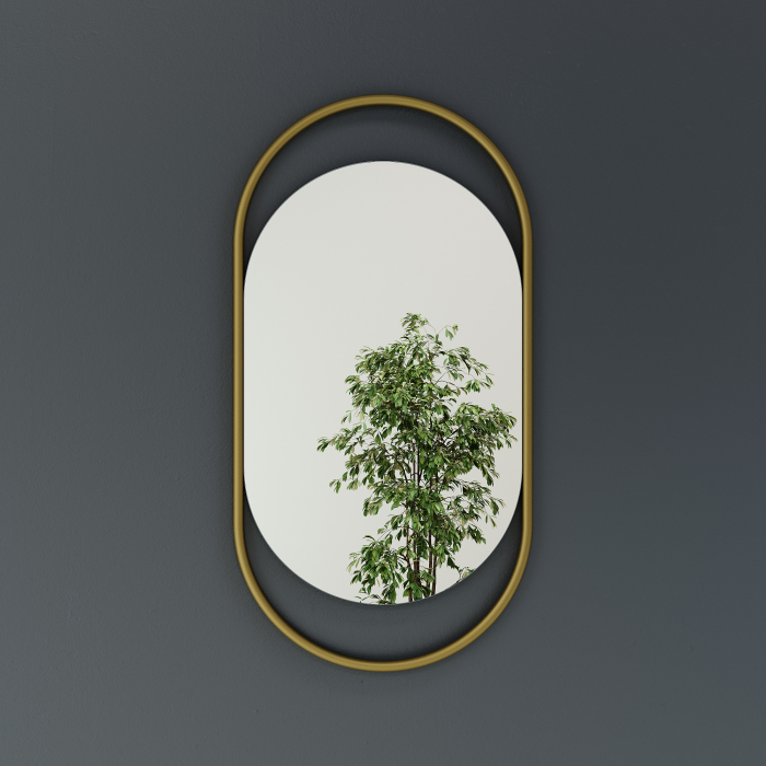 Зеркала в спальню, Дизайнерское настенное зеркало GENGLASS Evelix S в металлической раме