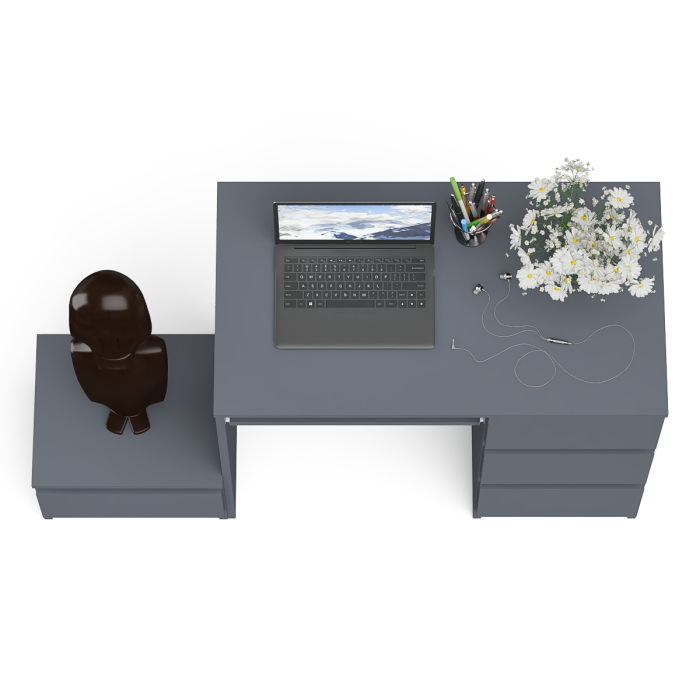 Прямые компьютерные столы, Стол компьютерный Мори МС-6 правое исполнение с тумбочкой 400-1