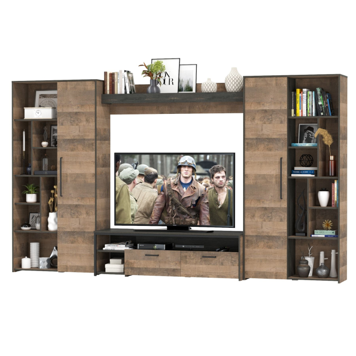 Стенки для гостиной, Большая стенка в гостиную в лофт стиле Трувор № 75