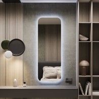 Зеркала в спальню, Зеркало с холодной подсветкой GENGLASS KUVINO NF LED M, с проводом 49х149 см