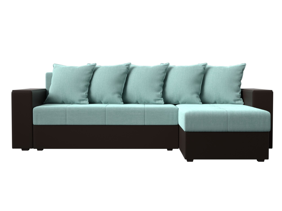 Диваны угловые в гостиную, Диван угловой Дубай Лайт, рогожка/экокожа, правый угол