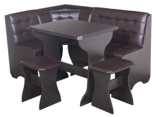 Кухонные уголки, Кухонный уголок Стиль 1Л (со столом СТ3) Дуб венге / экокожа