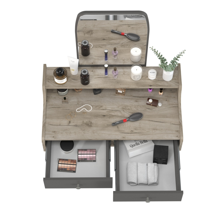 С зеркалом, Трюмо с зеркалом и ящиками на ножках 4-25916