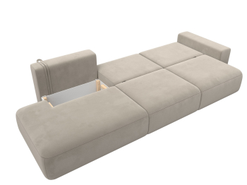 Диван прямой Лига-036 Модерн Лонг подлокотник справа, микровельвет