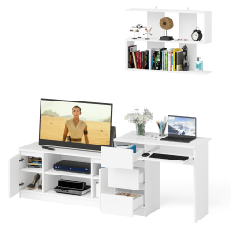 Мори стол компьютерный МС-6 левый с тумбой МТВ1200.1 и навесной открытой полкой