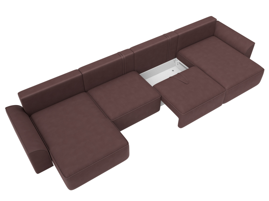 Диваны прямые со спальным местом, Диван п-образный Лига-048 НПБ лонг, замша JOLY