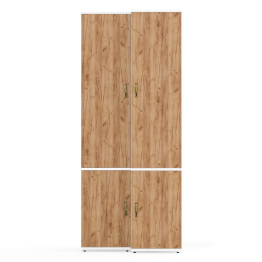 Узкий шкаф с пятью полками и пенал для одежды Лидер-8 МД 23Б