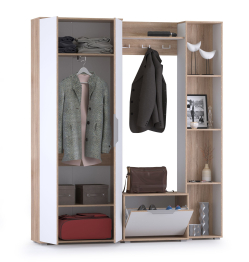 Прихожая со стеллажом и шкафом Куба НМ № 22