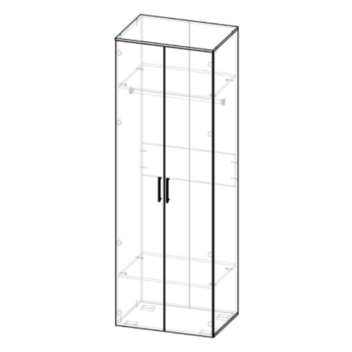 Шкафы двухстворчатые, Шкаф двухдверный Браун дуб вотан/серый графит