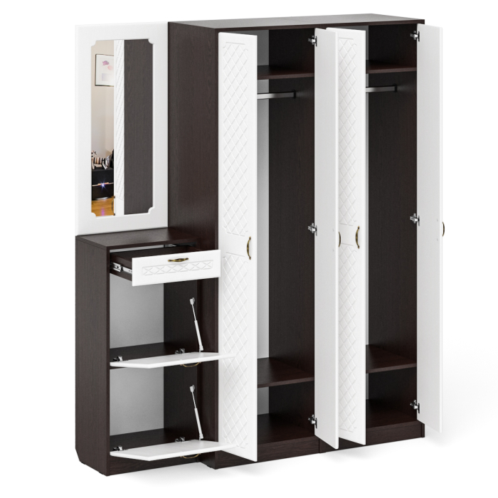 Прихожие, Модульная мебель в прихожую П-6 № 14 МДФ фрезеровка ромб