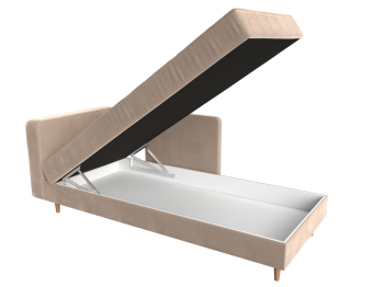 Кушетка Прайм, велюр, левый угол