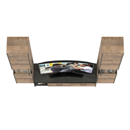 Два шкафа-пенала с подсветкой и тумба под ТВ Трувор № 18