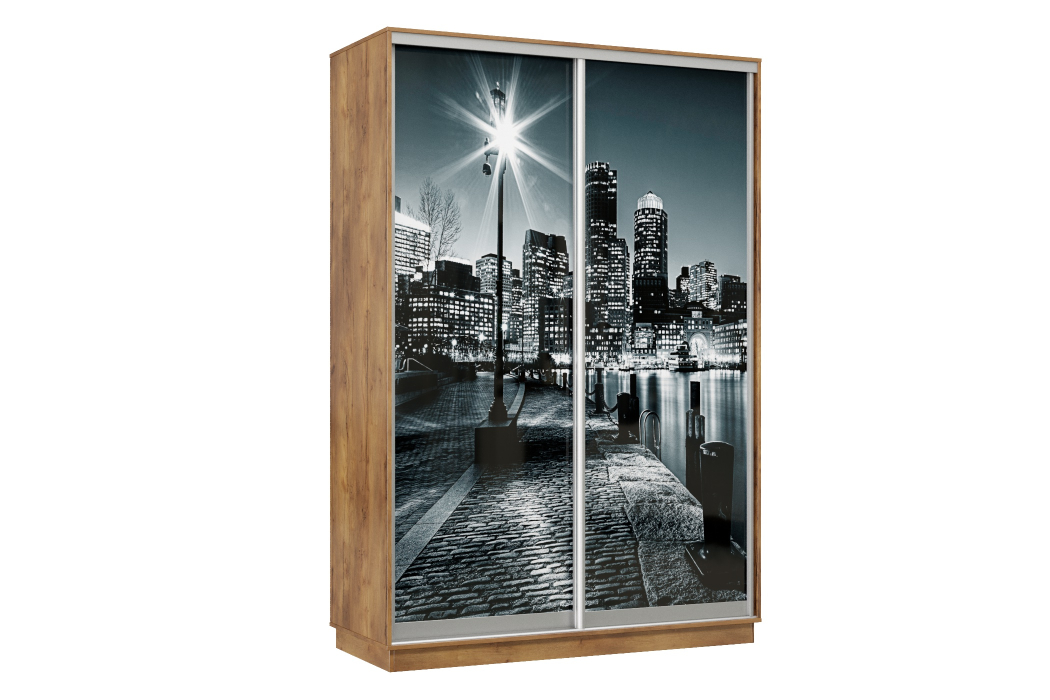 Шкафы-купе 2-х дверные, Шкаф-купе Премьер Лайт 12 Ф-1356 двухдверный