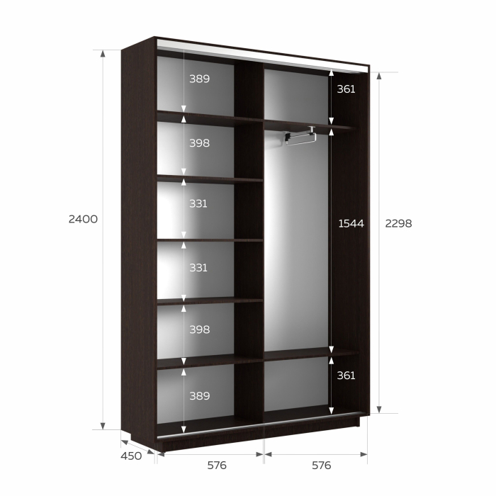 Шкафы-купе 2-х дверные, Шкаф-купе Экспресс 2-х дверный Фотопечать Шелк Стекла 120х45х240