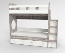 Для подростка, Трехъярусная кровать Юниор,  Бетон