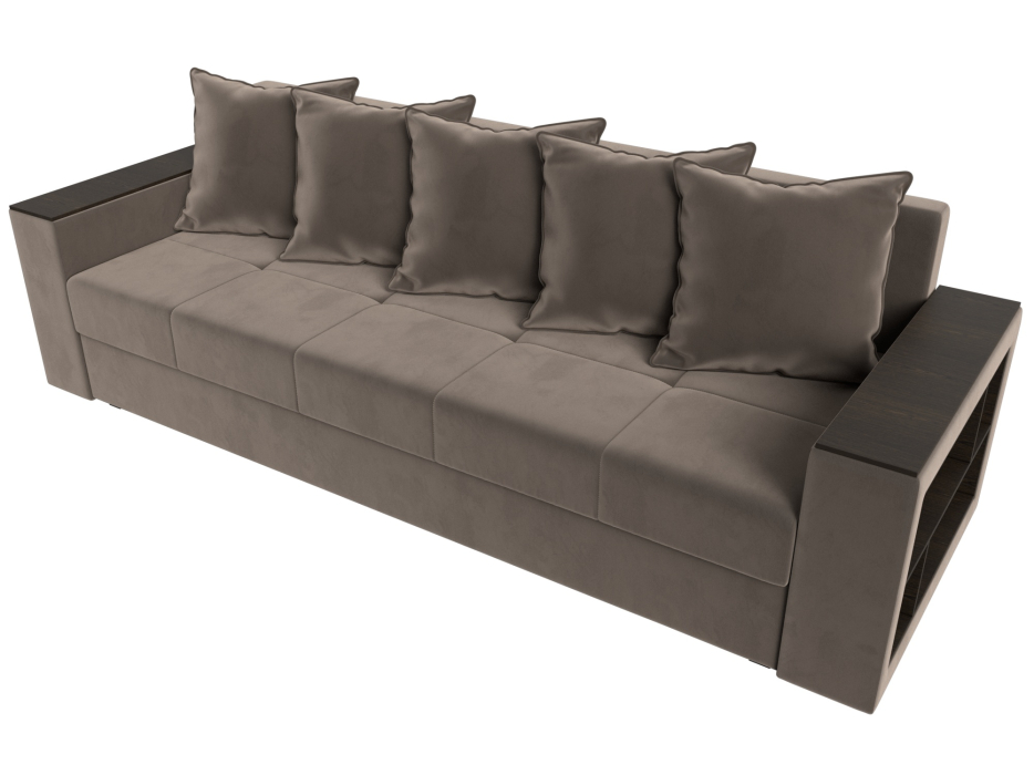 Диваны прямые, Диван прямой Дубай Лайт полки справа, велюр