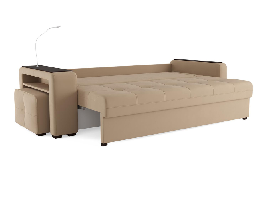 Диваны с ящиком для белья, Диван-кровать прямой Smart 4 пуф слева Велюр