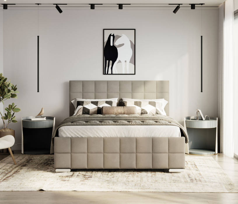 Мягкая кровать, Кровать 1,4 Пассаж 2, велюр