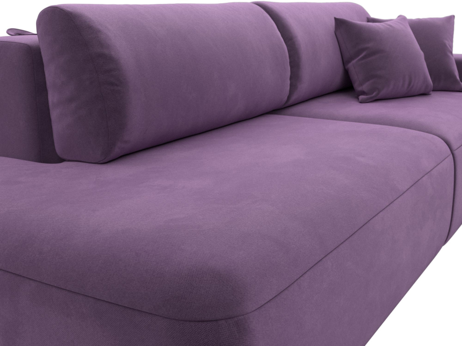 Диваны еврокнижки, Диван прямой Лига-036 Модерн подлокотник справа, микровельвет