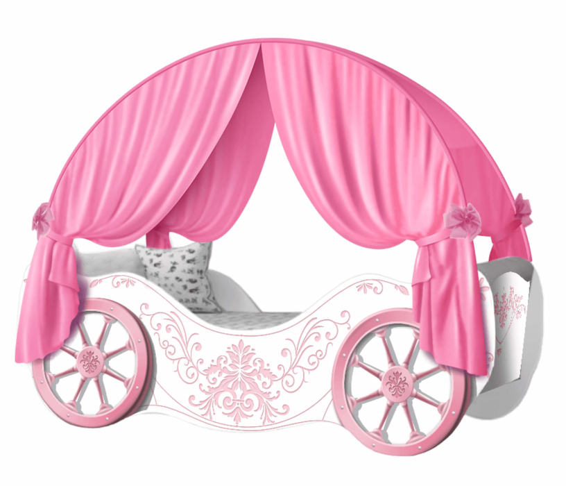 Кровати одноярусные, Кровать детская КАРЕТА РОЗОВЫЙ ВИНТАЖ для девочки