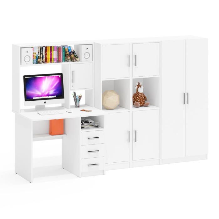 Домашние кабинеты, Уголок для школьника из стола с пеналами и платяного шкафа СК-9