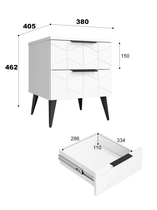 Прикроватные тумбы, Тумба прикроватная Контемпо КТ-04