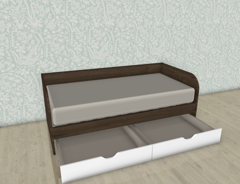 Кровати 90х190, Модульная система Карина Кровать КР-117 Гикори Джексон Темный