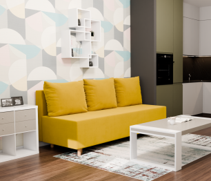 Прямой диван Лайт,еврокнижка,велюр