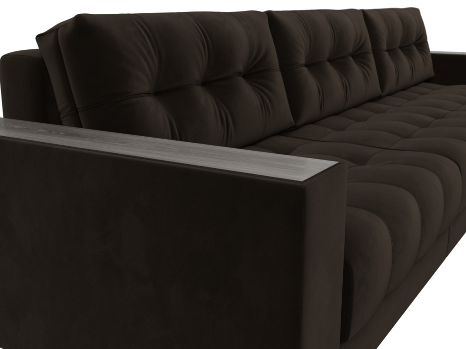 Дизайнерские диваны для гостиной, Диван угловой с декором Лига-049 НПБ Лонг, велюр SEVEN