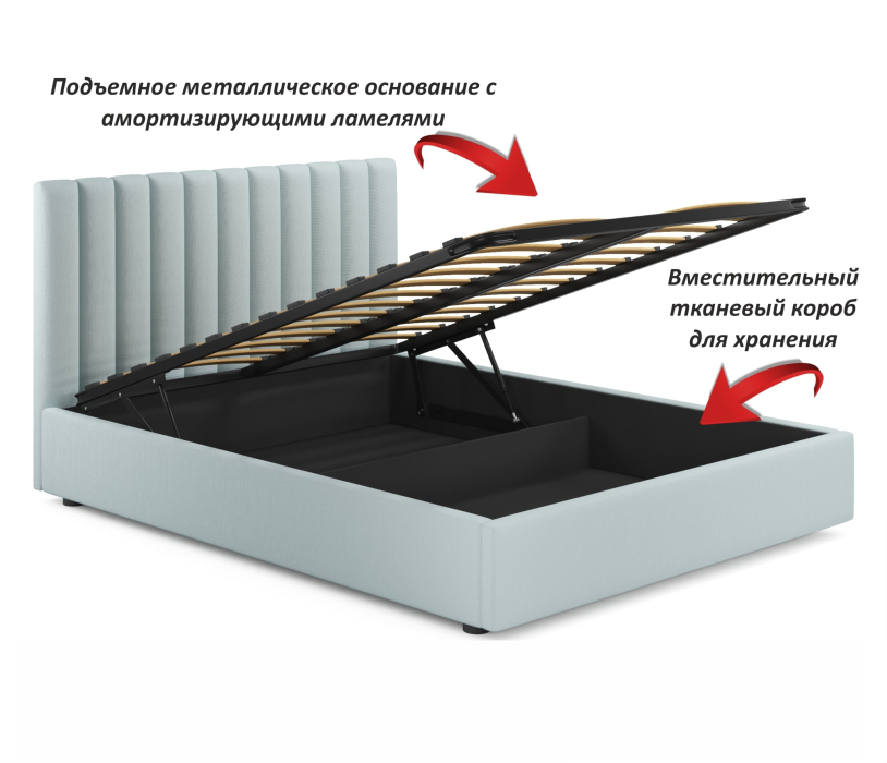 Двуспальные, Мягкая кровать Olivia 1600 подъемная с матрасом АСТРА